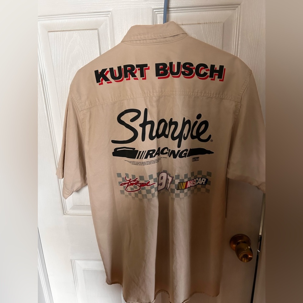 NASCAR Kurt Busch button down short sleeve